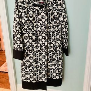 Lilly Pulitzer black & white Daria Coat, size 2